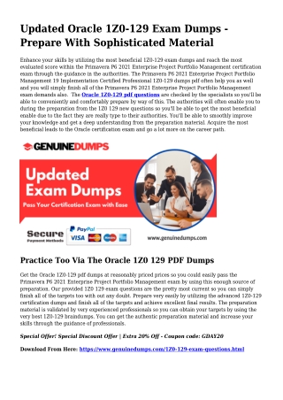 1Z0-129 PDF Dumps The Quintessential Supply For Preparation