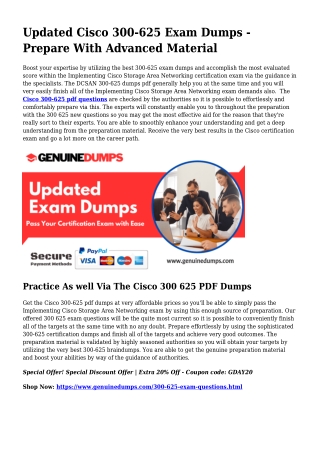 300-625 PDF Dumps - Cisco Certification Created Uncomplicated