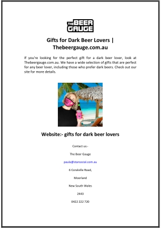 Gifts for Dark Beer Lovers Thebeergauge.com.au