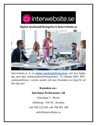 digital marknadsföringsbyrå Interwebsite.se