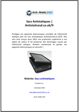 Sacs Antistatiques  Antistaticesd.co.ukfr