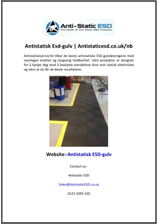 Antistatisk Esd-gulv Antistaticesd.co.uknb