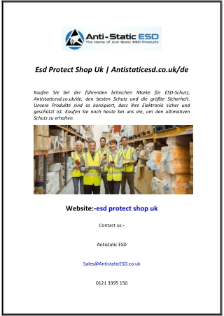 Esd Protect Shop Uk  Antistaticesd.co.ukde