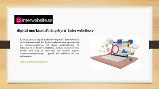 digital marknadsföringsbyrå  Interwebsite.se