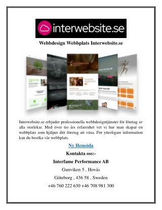 Webbdesign Webbplats Interwebsite.se