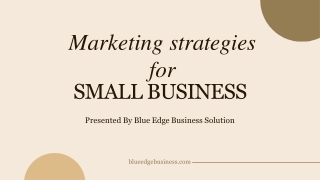 Marketing strategies for small business - Blue Edge Business