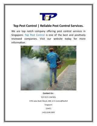 Top Pest Control  Reliable Pest Control Services.