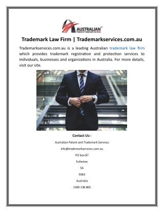 Trademark Law Firm  Trademarkservices.com.au