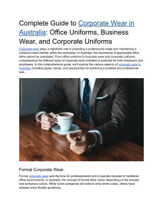 The Complete Guide to Corporate Wear in Australia - Office Uniforms Business Wear and Corporate Uniforms