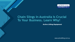 Chain Slings In Australia Is Crucial To Your Business. Learn Why!