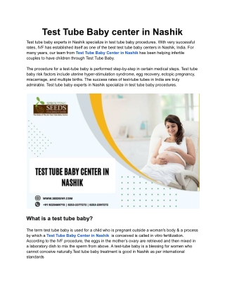 Test Tube Baby center in Nashik - article