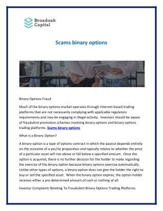 Scams binary options