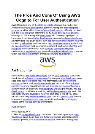 The Pros And Cons Of Using AWS Cognito For User Authentication