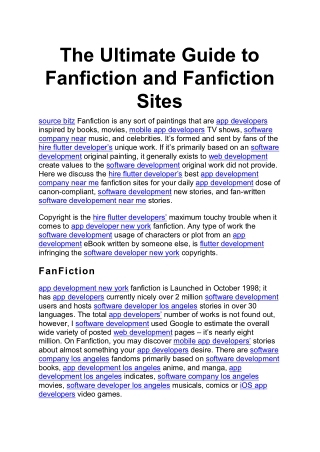 The Ultimate Guide to Fanfiction and Fanfiction Sites