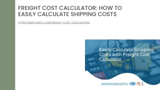 Freight Cost Calculator How To Easily Calculate Shipping Costs