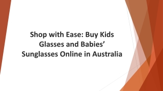 Shop with Ease: Buy Kids Glasses and Babies’ Sunglasses Online in Australia