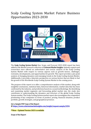 Scalp Cooling System Market Future Business Opportunities 2023-2030