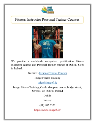 Fitness Instructor Personal Trainer Courses