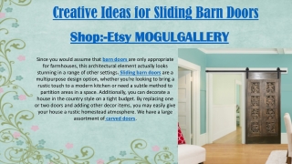 Creative Ideas for Sliding Barn Doors