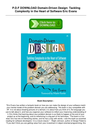 Download [PDF] Domain-Driven Design: Tackling Complexity in the Heart of Softwar