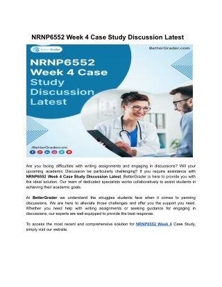 NRNP6552 Week 4 Case Study Discussion Latest