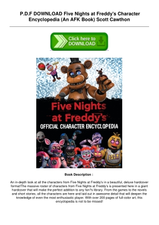 [ePub] Free PDF Five Nights at Freddy's Character Encyclopedia (An AFK Book) by