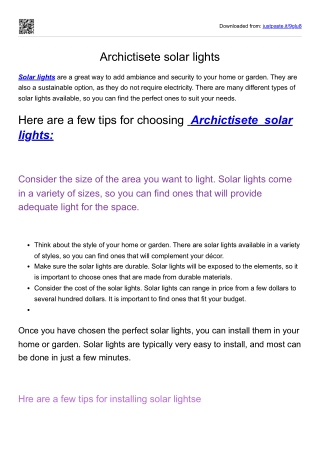 Archictisete solar light.