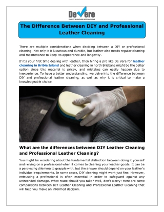 The Difference Between DIY and Professional Leather Cleaning