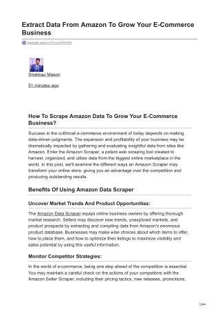 Extract Data From Amazon To Grow Your E-Commerce Business