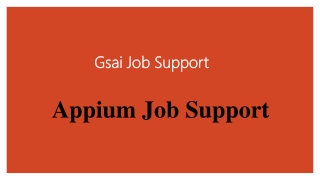 Best Appium job support and Appium online support from India - Gsai job support