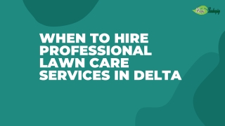 When To Hire Professional Lawn Care Services In Delta