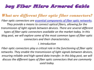 buy Fiber Micro Armored Cable