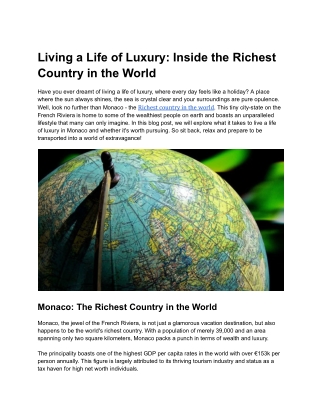 Living a Life of Luxury_ Inside the Richest Country in the World