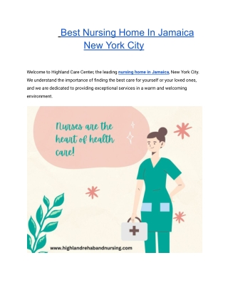 Best Nursing Home In Jamaica New York City | Highland Care Center