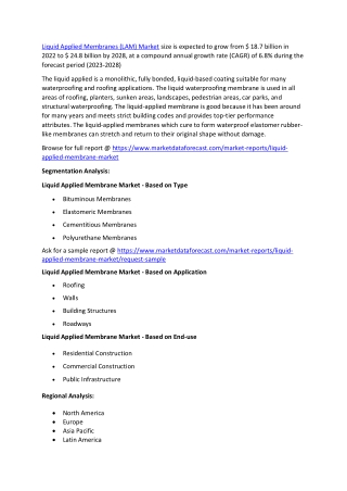 Liquid Applied Membrane Market