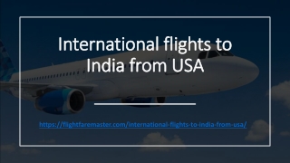 International flights to India from USA