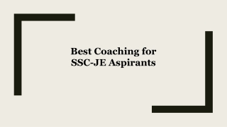 which is the best coaching institute for SSC JE candidates