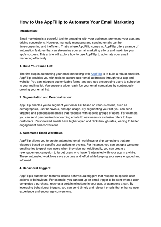 How to Use AppFillip to Automate Your Email Marketing