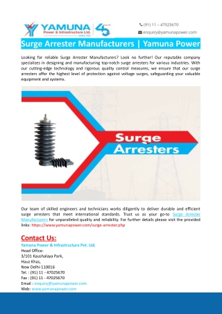 Surge Arrester Manufacturers