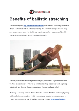 Benefits of ballistic stretching