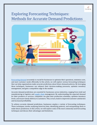 Exploring Forecasting Techniques: Methods for Accurate Demand Predictions
