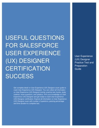 Useful Questions for Salesforce User Experience (UX) Designer Certification