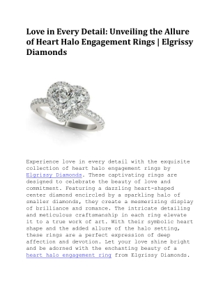 Heart Halo Engagement Rings | Elgrissy Diamonds