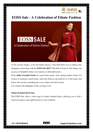 EOSS Sale - A Celebration of Ethnic Fashion