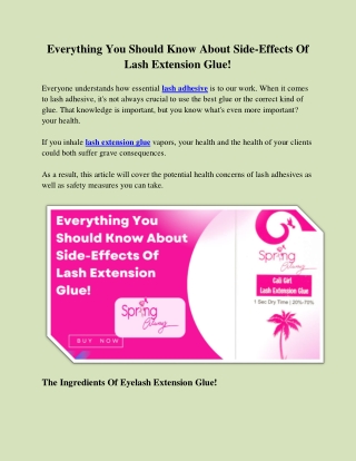 Everything You Should Know About Side-Effects Of Lash Extension Glue!