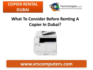 What To Consider Before Renting A Copier In Dubai?