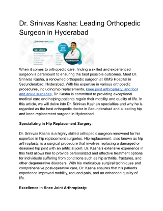 Dr. Srinivas Kasha_ Leading Orthopedic Surgeon in Hyderabad