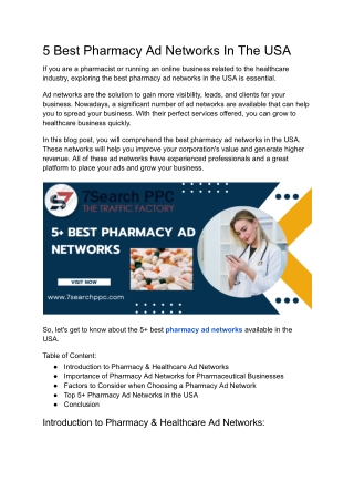 5 Best Pharmacy Ad Networks In The USA