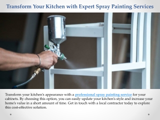 Transform Your Kitchen with Expert Spray Painting Services