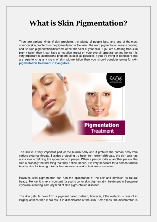 What is Skin Pigmentation?